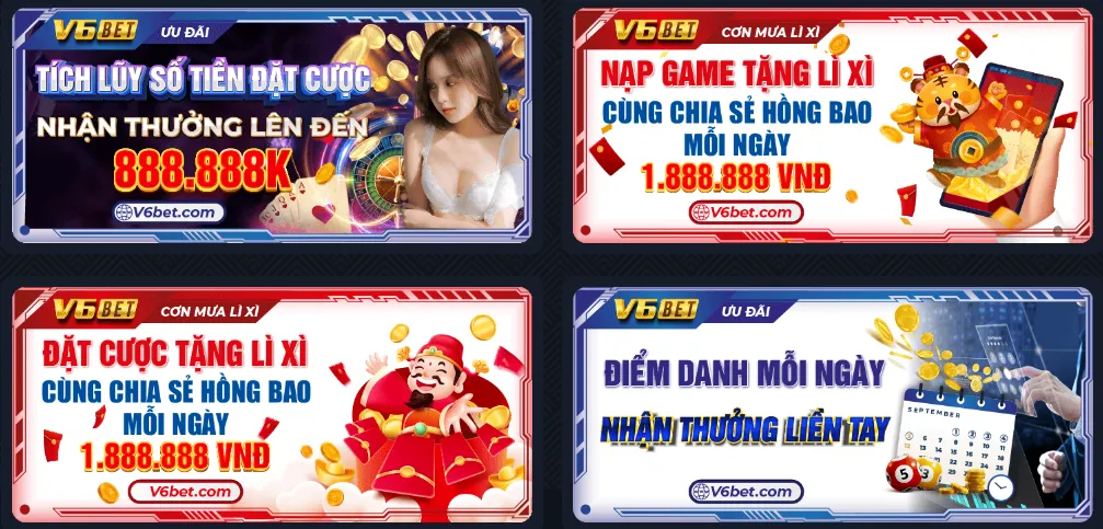 Sự kiện khuyến mãi V6bet siêu thú vị dành cho bạn